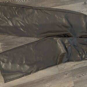 Women's Stylish Black Leather Trousers